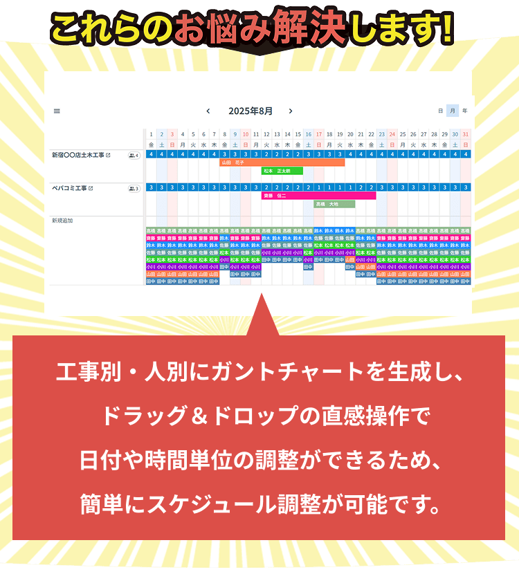 現場の人員配置、こんな課題ありませんか？
